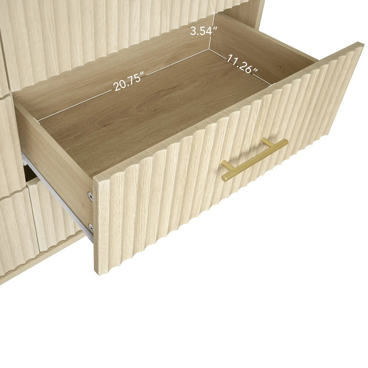 2026 NewFluted 6 Drawers Dresser, Wide Modern Chest of Drawers, 6 Drawer Double Dresser
