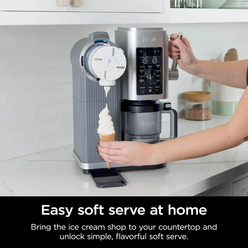 2026 NewOpen Box Ninja Swirl-Creami Soft-Serve Maker - SILVER ONE SIZE