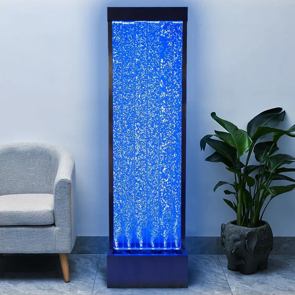 2026 New72'' Acrylic Bubble Fountain, Standing Bubble Panel, Color Lights/Remote Ctrl