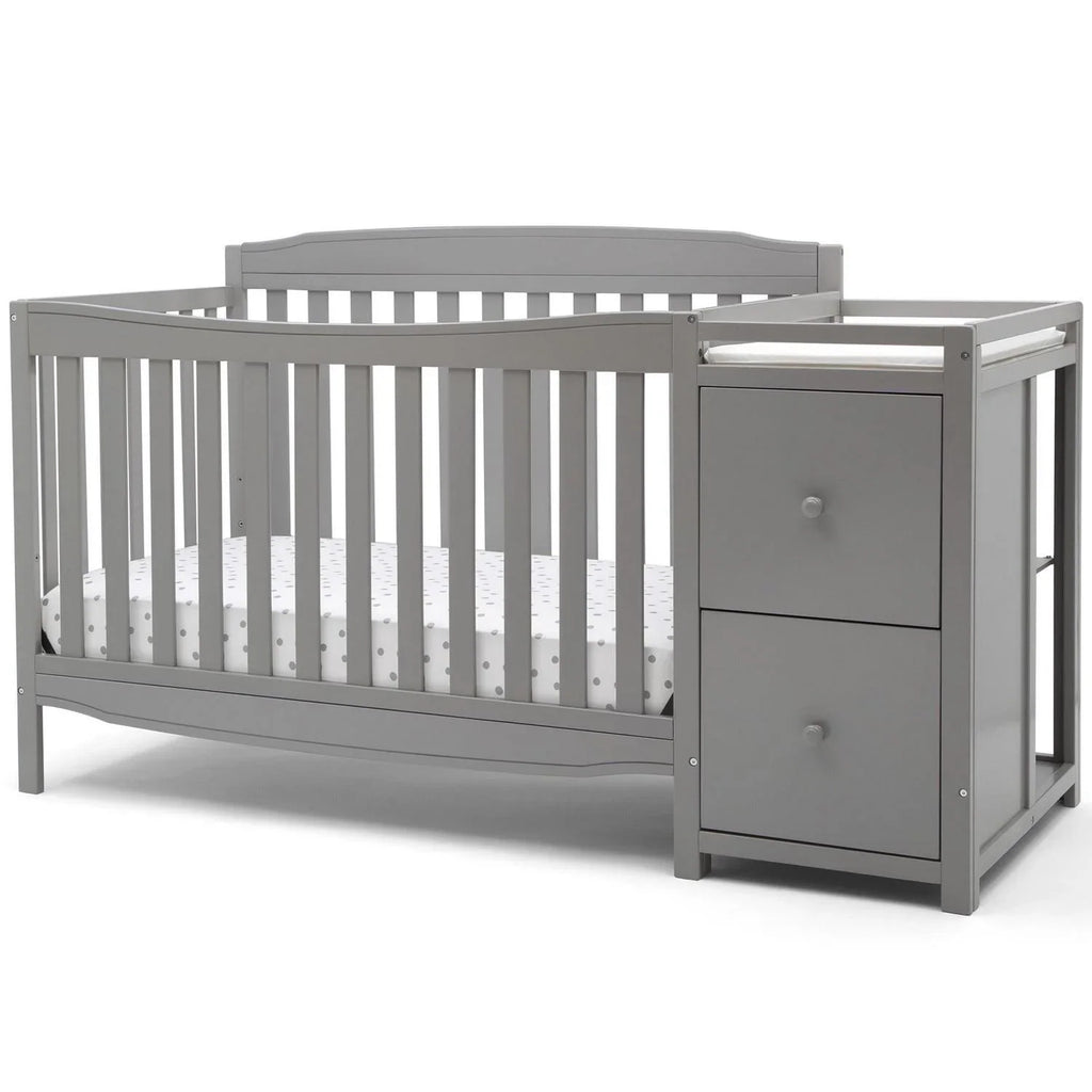 2026 NewDelta Children Mason 6-in-1 Convertible Crib and Changer. Gray