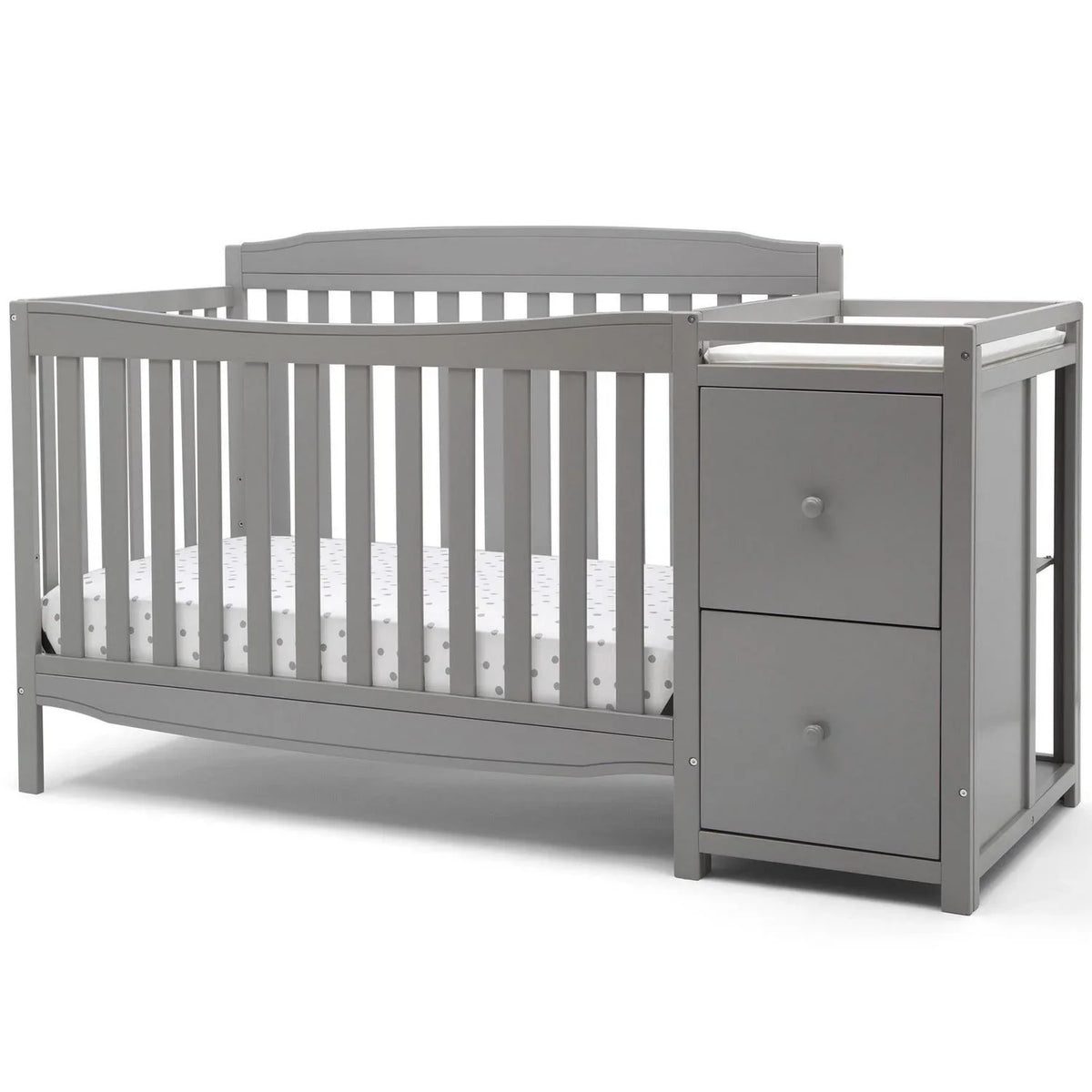 2026 NewDelta Children Mason 6-in-1 Convertible Crib and Changer. Gray