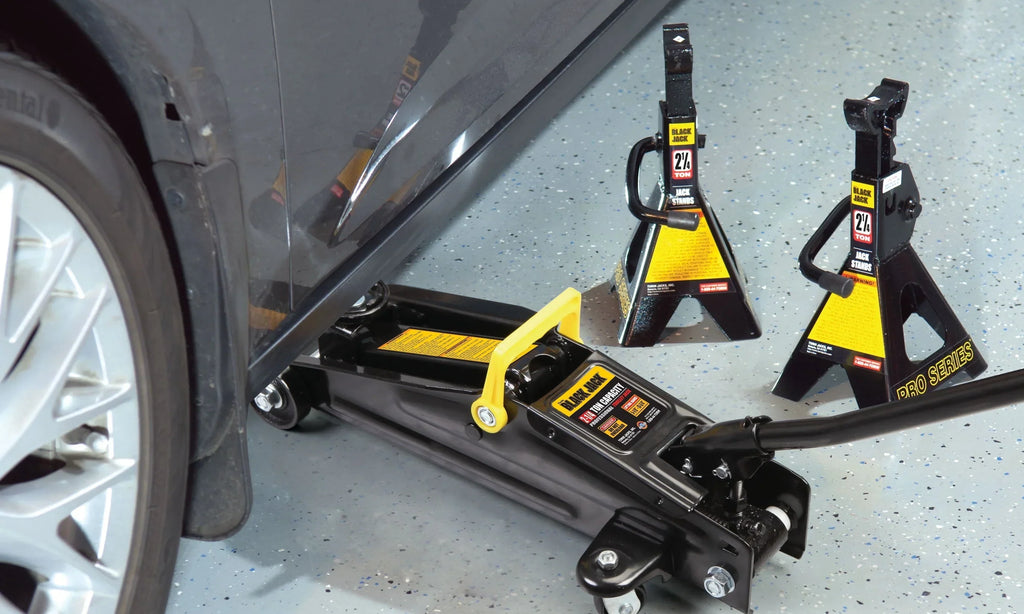 2026 NewBlack Jack 2.25 Ton Trolley Jack with 2.25 Ton Jack Stands in Case Black - T82253W