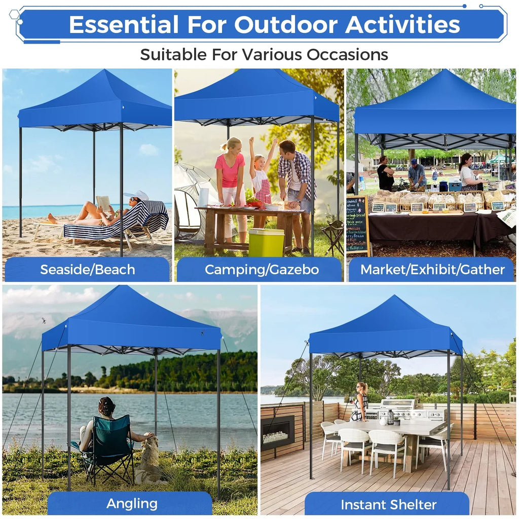 2026 NewSANOPY 6.6 x 6.6 FT Pop Up Canopy Tent, Heavy Duty Canopy Easy Set up All Weather Waterproof Outdoor Canopy Tent for Parties, Beach, Garden, Camping with 1 Handbag, 3 Adjustable Heights, UPF50+