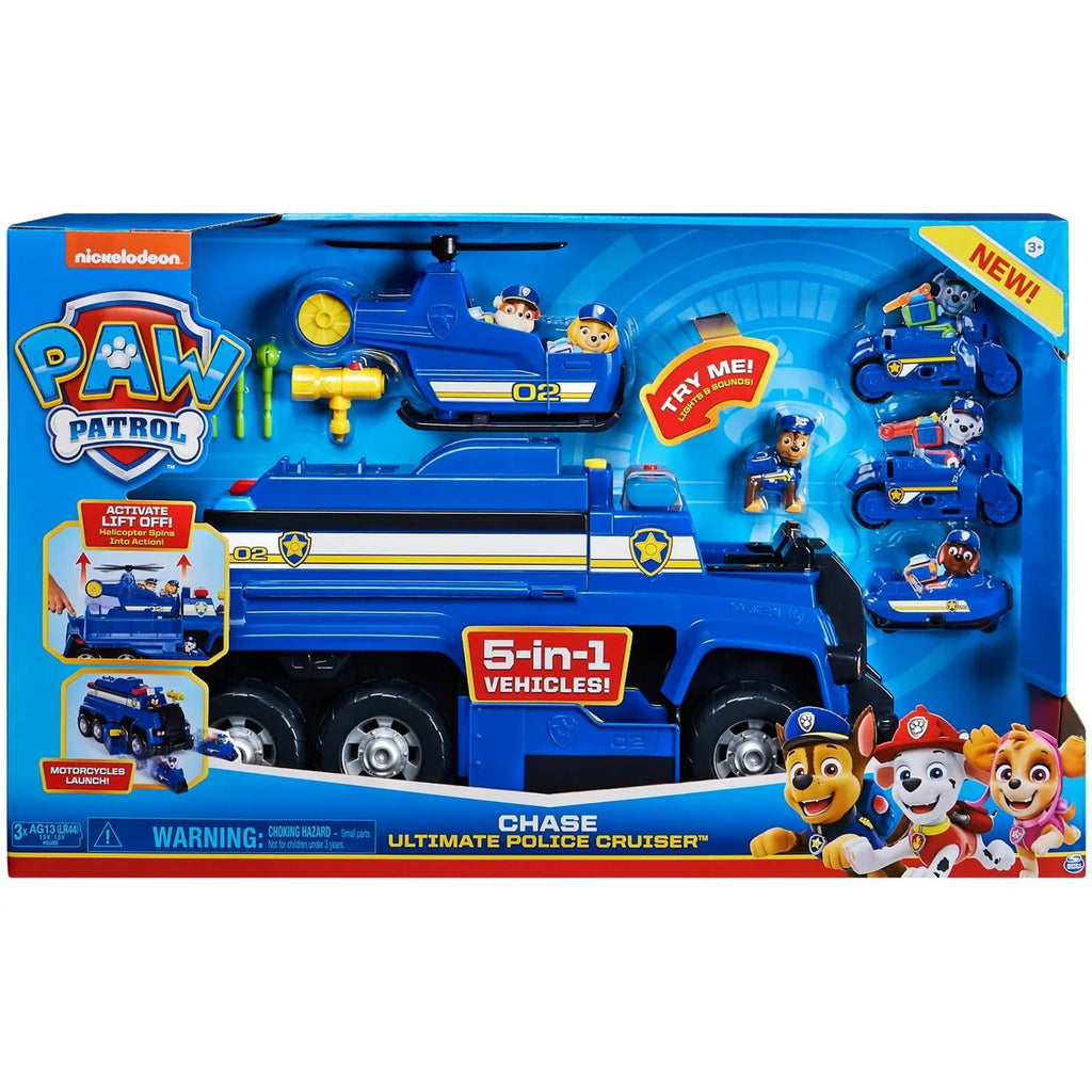 2026 NewPAW Patrol. Chase's 5-in-1 Ultimate Cruiser with Lights and Sounds. for Kids Aged 3 and up