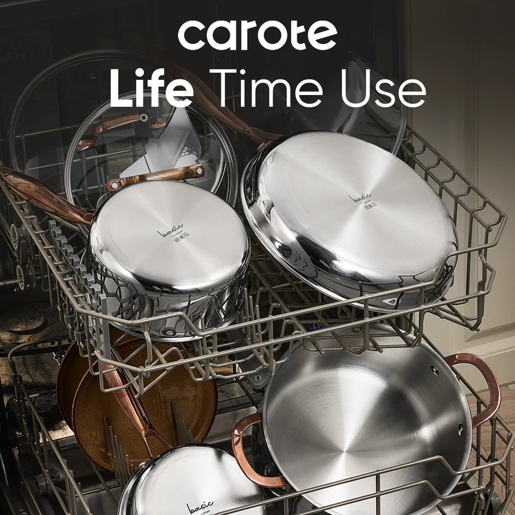 2026 NewCarote 23-Piece Tri-Ply Stainless Steel Cookware Set with Lids, Nonstick Induction Compatible Pots & Pans Set, Oven Safe