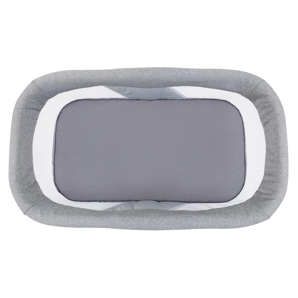 2026 NewBaby Trend Quick Fold 2-in-1 Rocking Bassinet with Travel Bag - Shadow Stone Grey