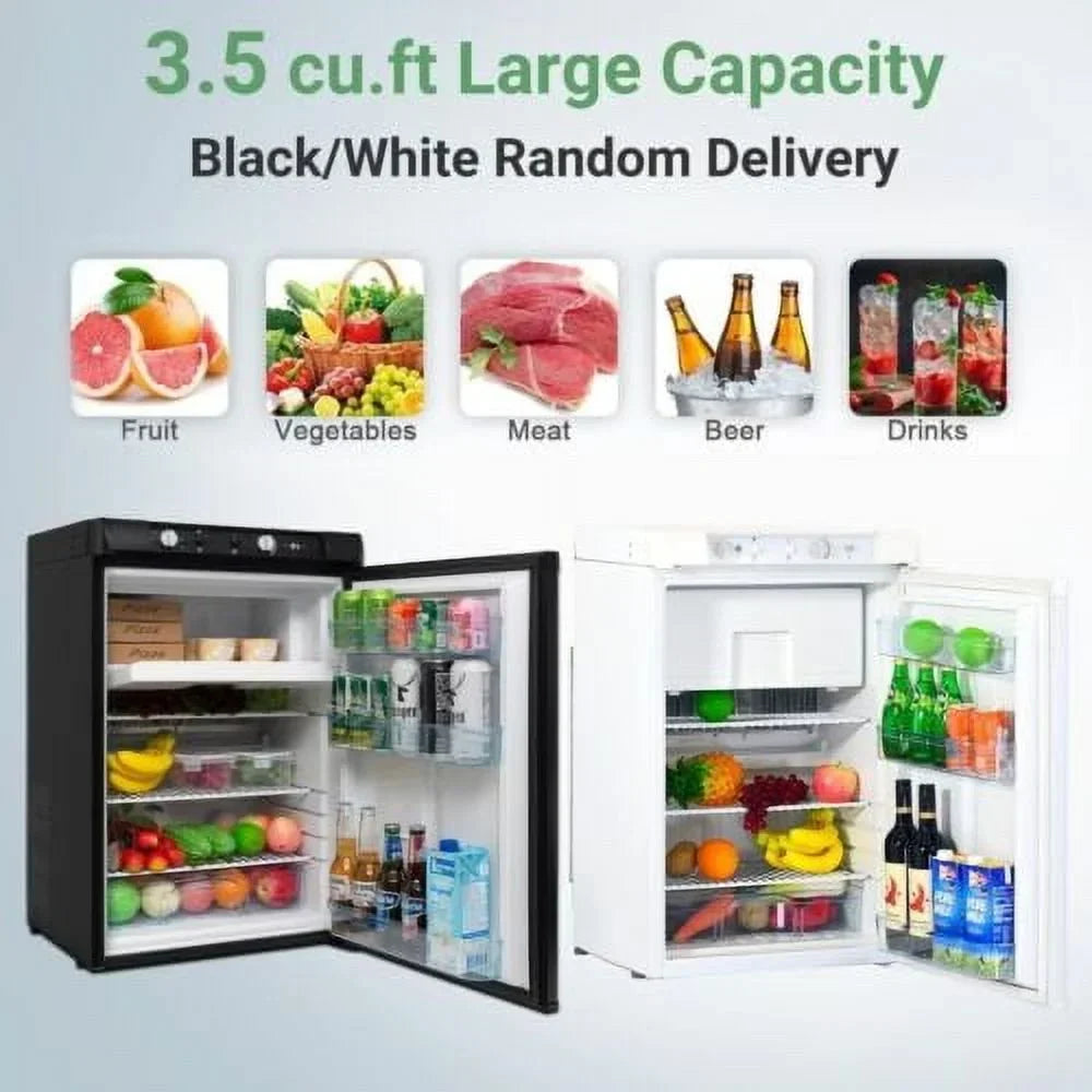 2026 NewSmad 3 Way Fridge Gas/12V/110V 3.5 Cu.ft Propane Camping Refrigerator Fridge