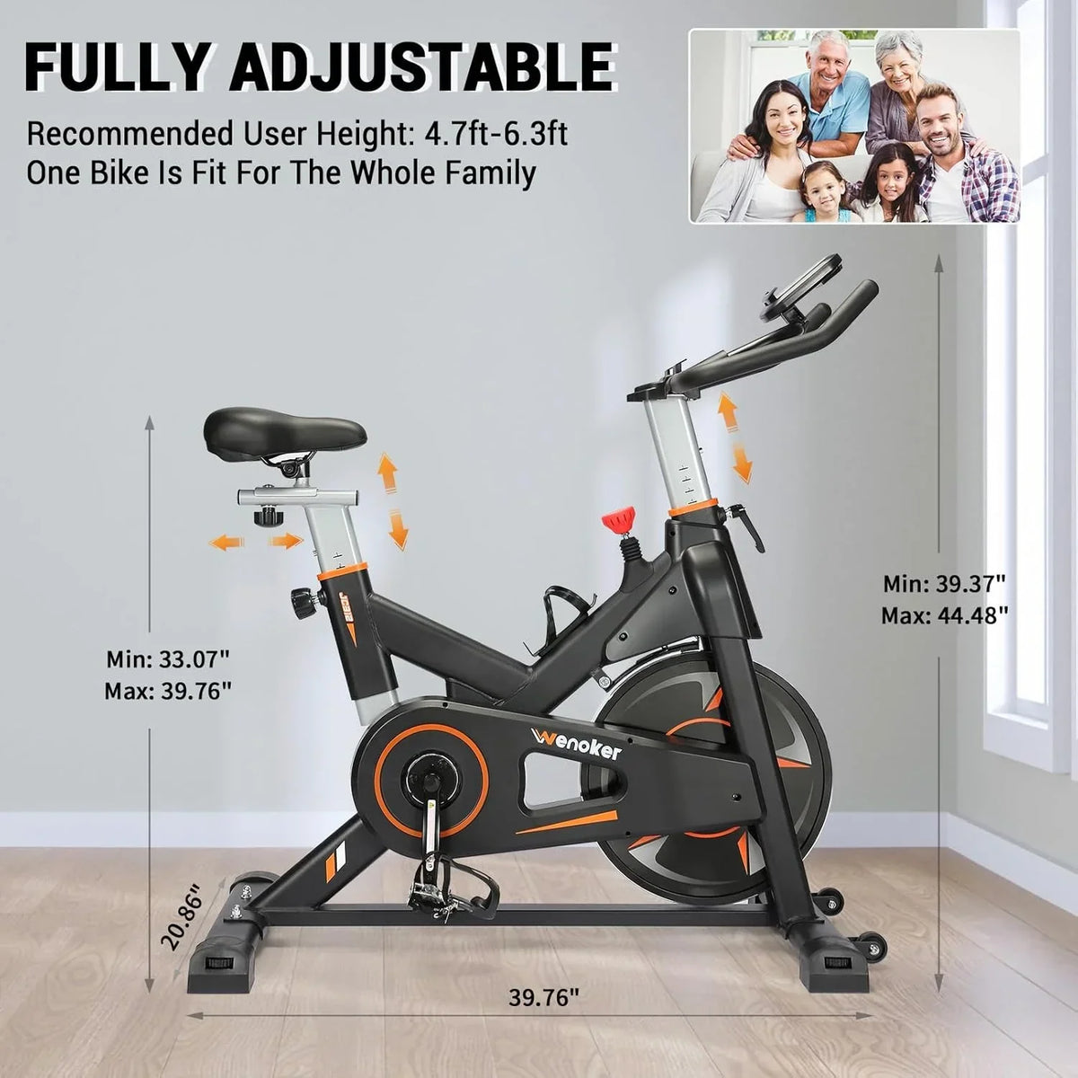 2026 NewWenoker Exercise Bike,Magnetic Resistance Stationary Bike, Indoor Cycling Bicycle with Whisper Quiet,with Bottle Holder for Home Gyme Workout