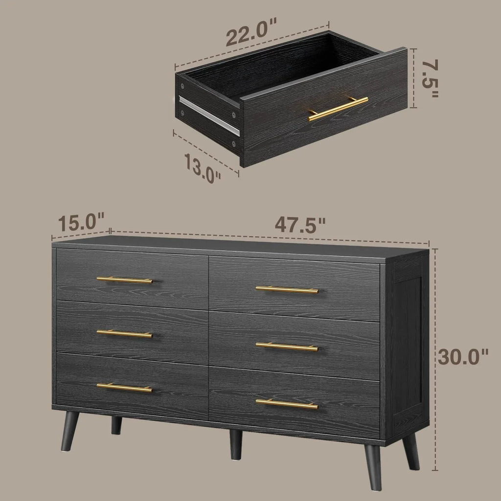 2026 NewLofka King Bedroom Furniture Set - Includes One King Bed Frame, Two Nightstands and 2 Dressers for Modern Home Decor