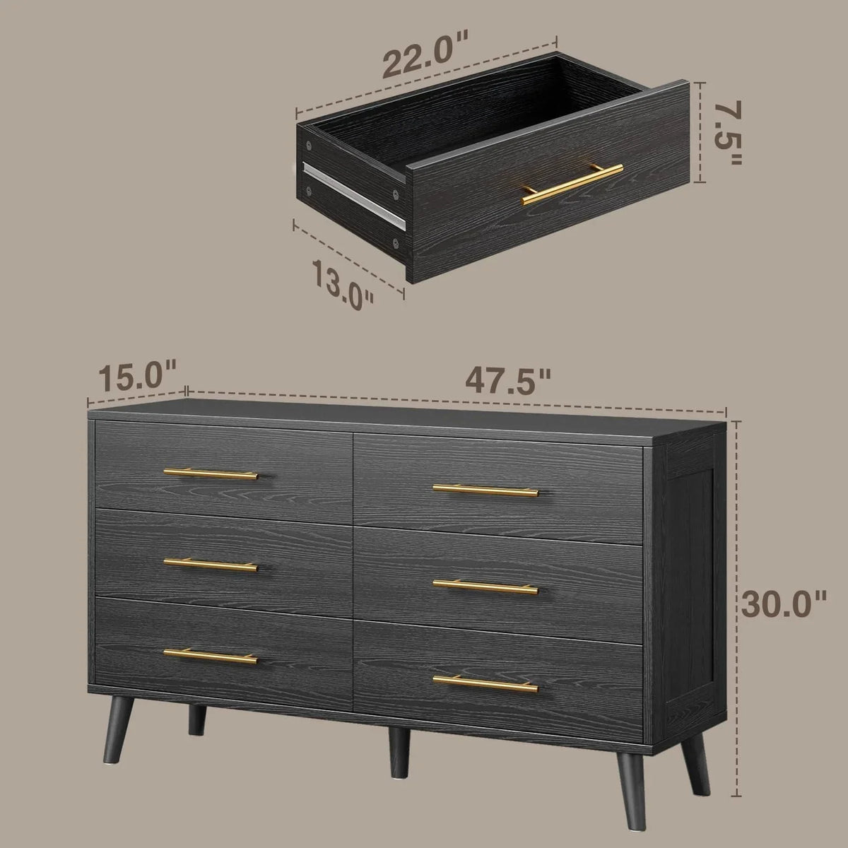 2026 NewLofka King Bedroom Furniture Set - Includes One King Bed Frame, Two Nightstands and 2 Dressers for Modern Home Decor