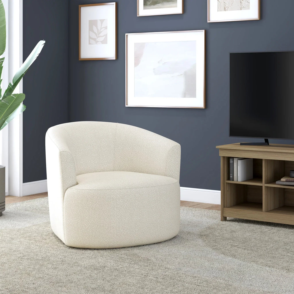 2026 NewMainstays Boucle Swivel Accent Chair, Taupe