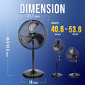 2026 NewTornado - 20 Inch High Velocity Metal Oscillating Pedestal Fan - Commercial, Industrial Use Water-Resistant