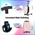 2026 NewAdvwin Scooter Luggage for Kids & Adults, Hardside Ride on Suitcase for Kids Ages 4-15 Multifunctional Lightweight Foldable Carry on Luggage with Wheels Ride on for Children Teenagers, Pink