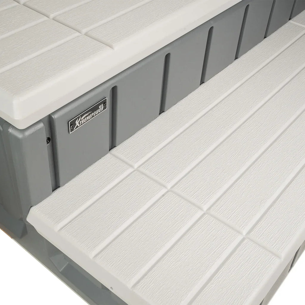 2026 NewXtremepowerUS Hot Tub Steps With Storage, Spa Step, 36" Length, Camper/Deck Steps, Anti-Slip Brown