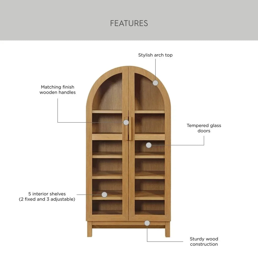 2026 NewBetter Homes & Gardens Juliet Arch Accent Cabinet, Black Finish