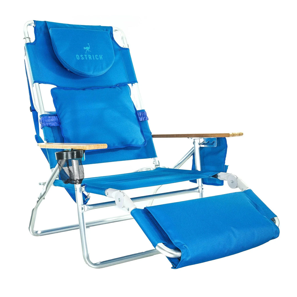 2026 NewOstrich Deluxe 3N1 Lightweight Outdoor Beach Lounge Chair w/Footrest, Pink