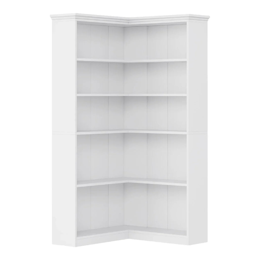 2026 NewEuKer 5 Tier Corner Bookcase, L-Shaped Bookshelf with Large Storage Capacity for Living Room, Bedroom, Office (Half Panel, Retro Brown)