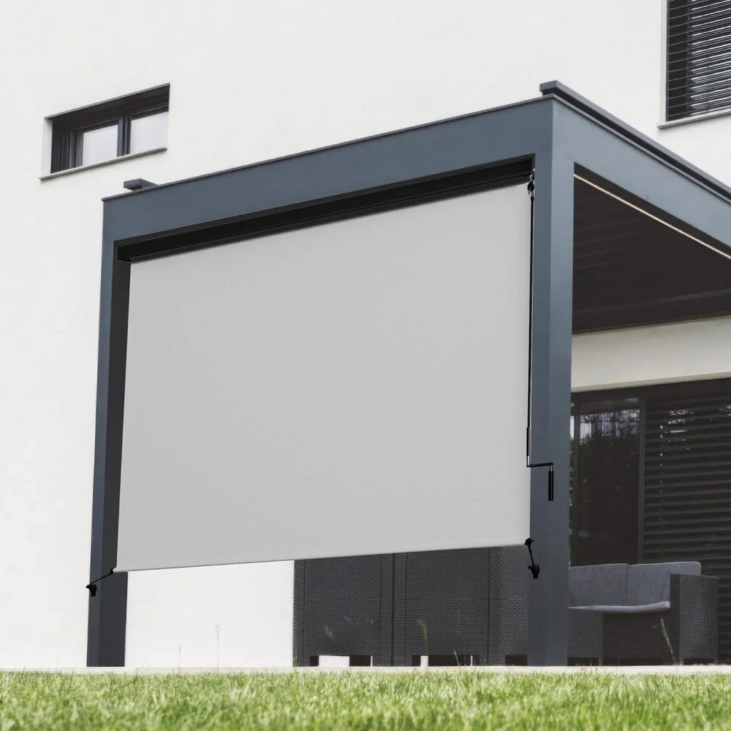 2026 NewSuperjoe Outdoor Roller Shade for Patio, Cordless Blackout Waterproof Blind, UV Block, 4'L x 6'W