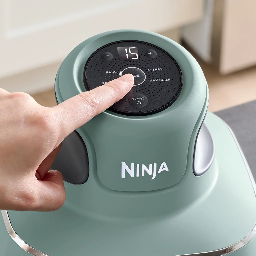 2026 NewNinja Crispi 4-in-1 Portable Glass Air Fryer Cooking System, 4-Qt & 6-Cup Containers, Cyberspace