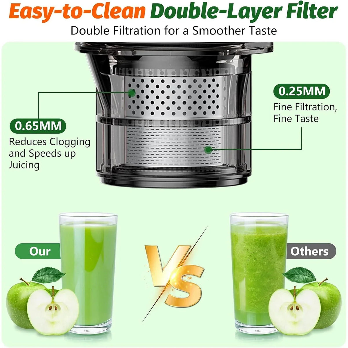 2026 NewYPONE Cold Press Juicer, Masticating Juicer with 5.4" Wide Feed Chute, 350w Slow Juicer Machines Fit Whole Vegetables and Fruits,Juice Extractor Machine with High Juice Yield, Easy to Clean(Black)