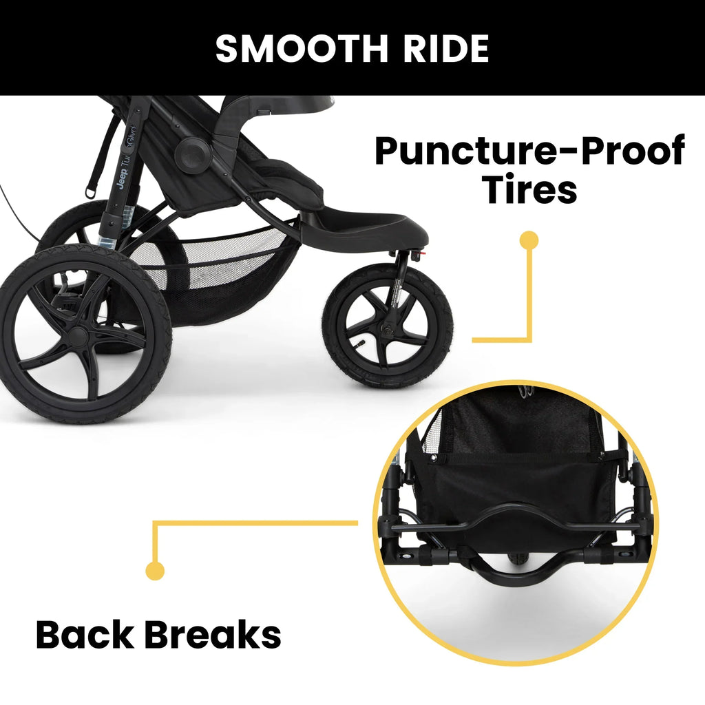 2026 NewJeep TurboGlyde Jogging Stroller by Delta Children, Black