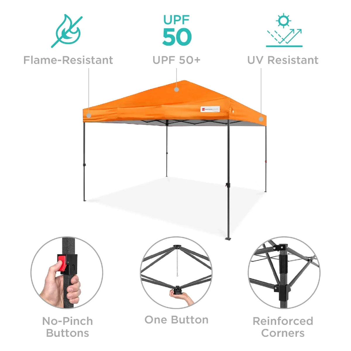 2026 NewBest Choice Products 12x12ft Easy Setup Pop Up Canopy w/ 1-Button Setup, Wheeled Case, 4 Weight Bags - Navy Blue