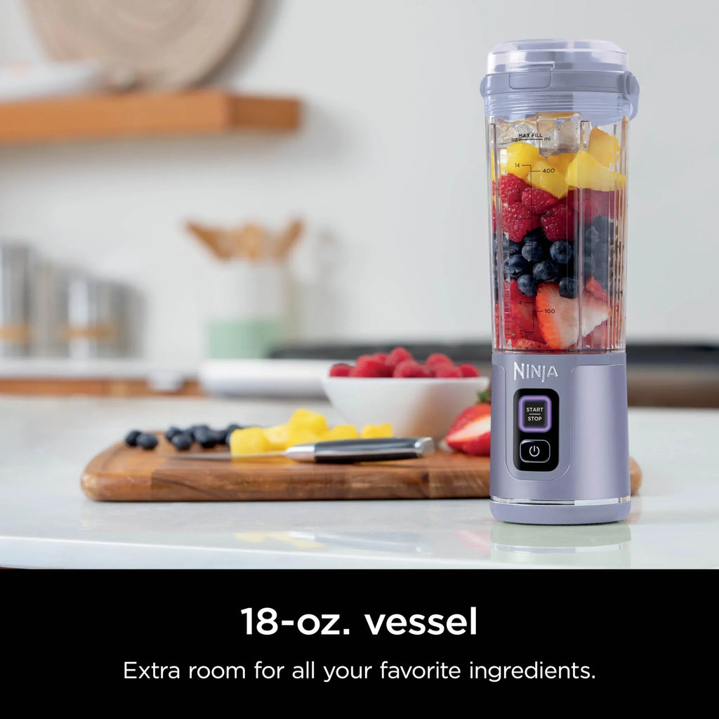 2026 NewNinja Blast Portable Blender, Cordless, 18oz. Vessel, Personal Blender for Shakes & Smoothies, BPA Free, Leakproof Lid & Sip Spout, USB-C Rechargeable, Dishwasher Safe Parts, Metallic Purple,