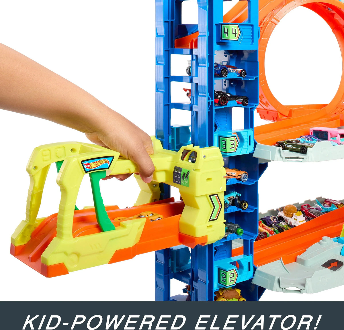 2026 NewHot Wheels City Ultimate Garage Playset with 2 Die-Cast Cars, Toy Storage for 50+ Cars