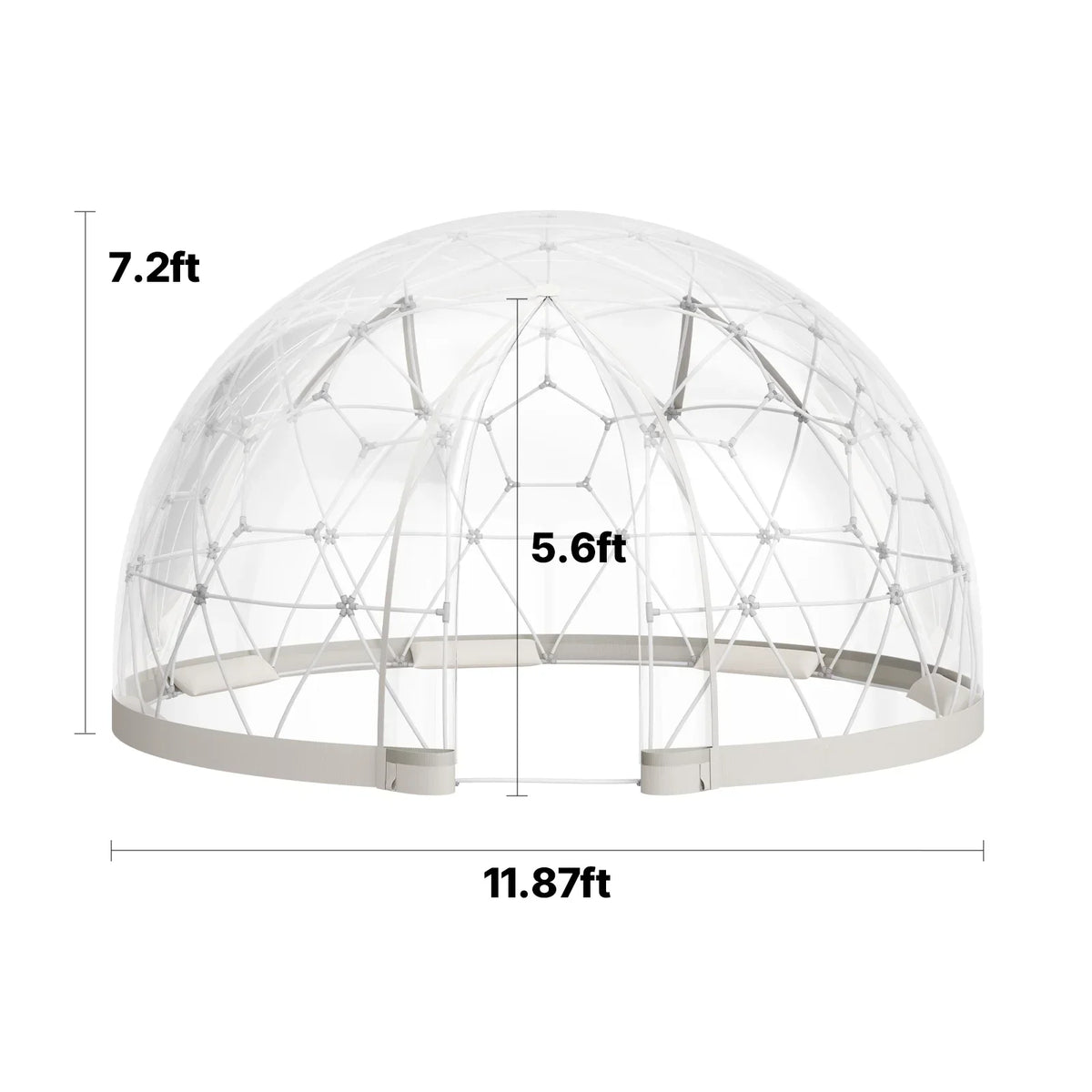 2026 NewVEVOR Garden Dome Tent, 12 x 7.2 ft Outdoor Clear Bubble Tent for 4-7 Person, Weatherproof Geodesic Dome Greenhouse with Window, PVC Igloo Tents for Backyard Patios Camping Party Wedding