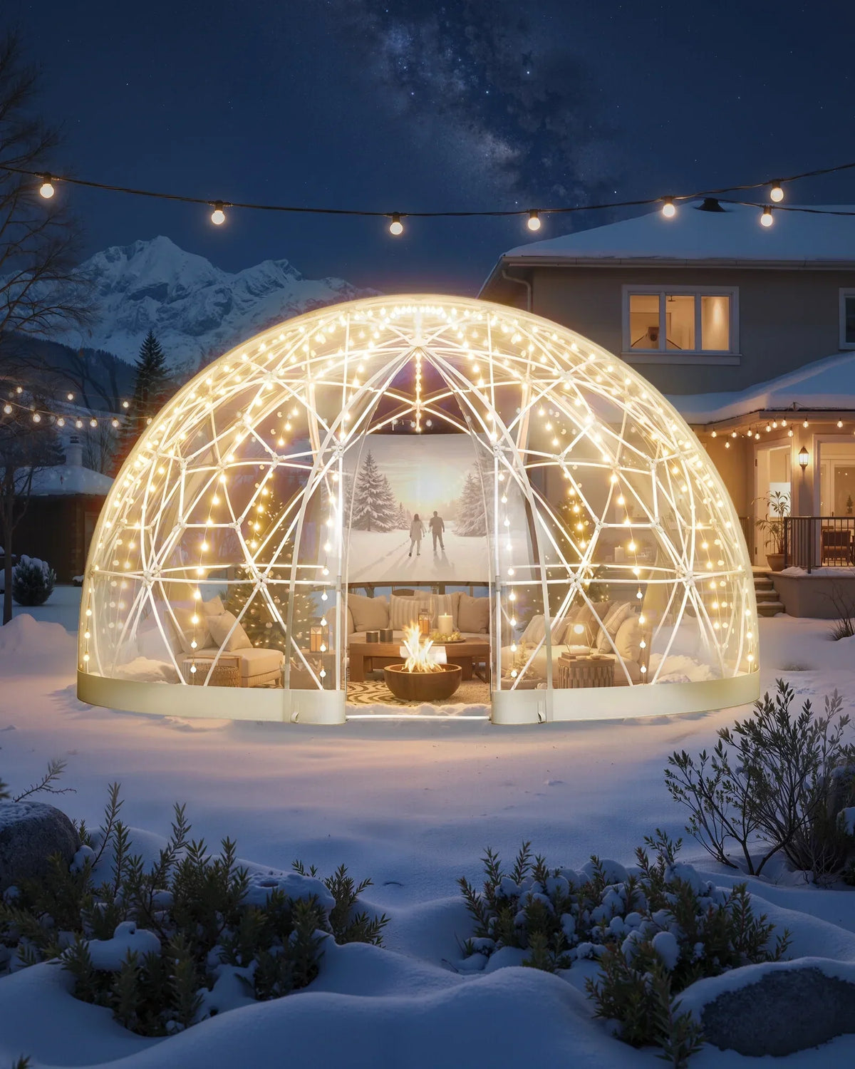 2026 NewVEVOR Garden Dome Tent, 12 x 7.2 ft Outdoor Clear Bubble Tent for 4-7 Person, Weatherproof Geodesic Dome Greenhouse with Window, PVC Igloo Tents for Backyard Patios Camping Party Wedding