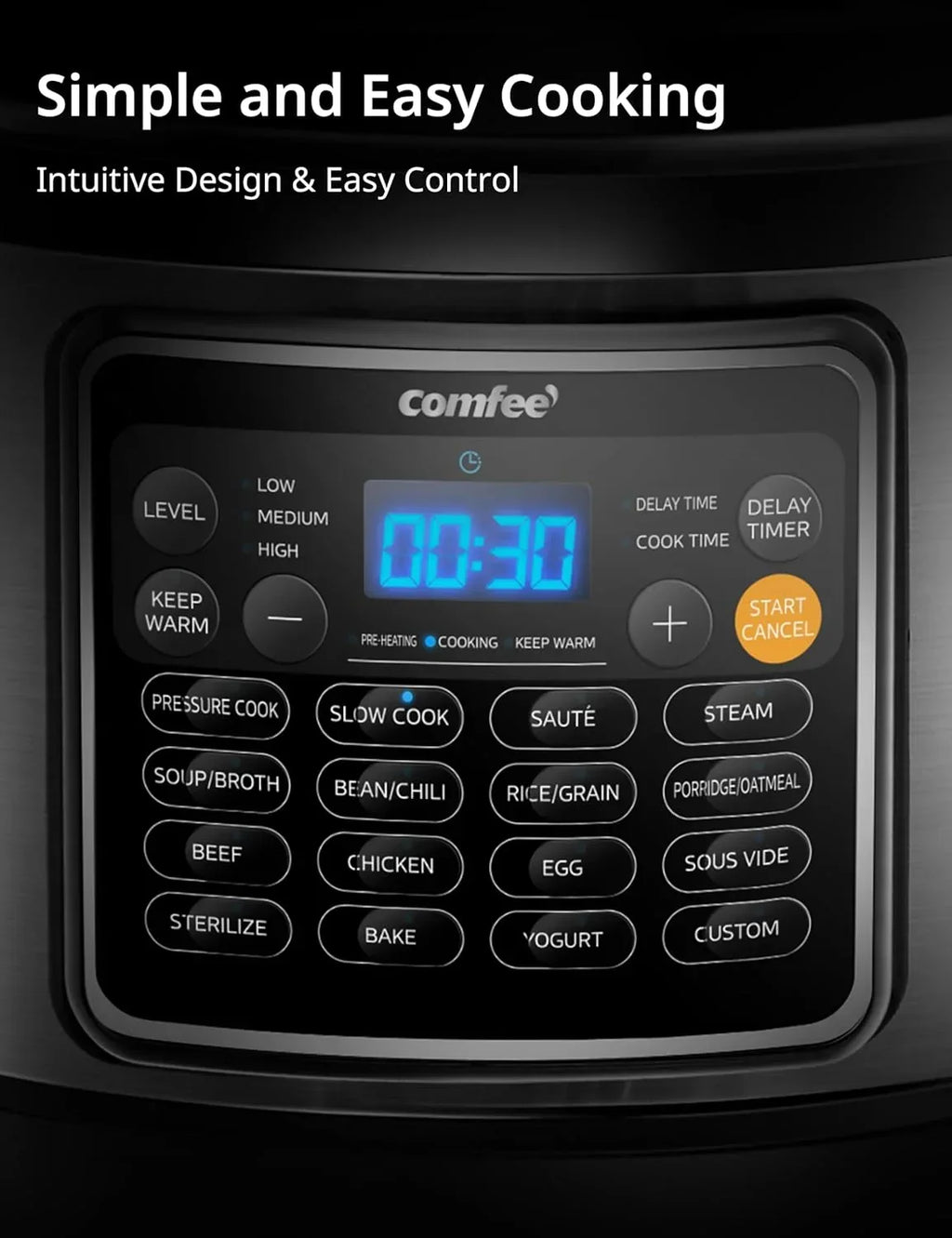 2026 NewCOMFEE" 16 in 1 Electric Pressure Cooker Instant Multi Cooker Olla de Presion Non-Stick Pot Yogurt Maker Rice Cooker Slow Cooker Saut" Steamer 8 Quarts Stainless Steel