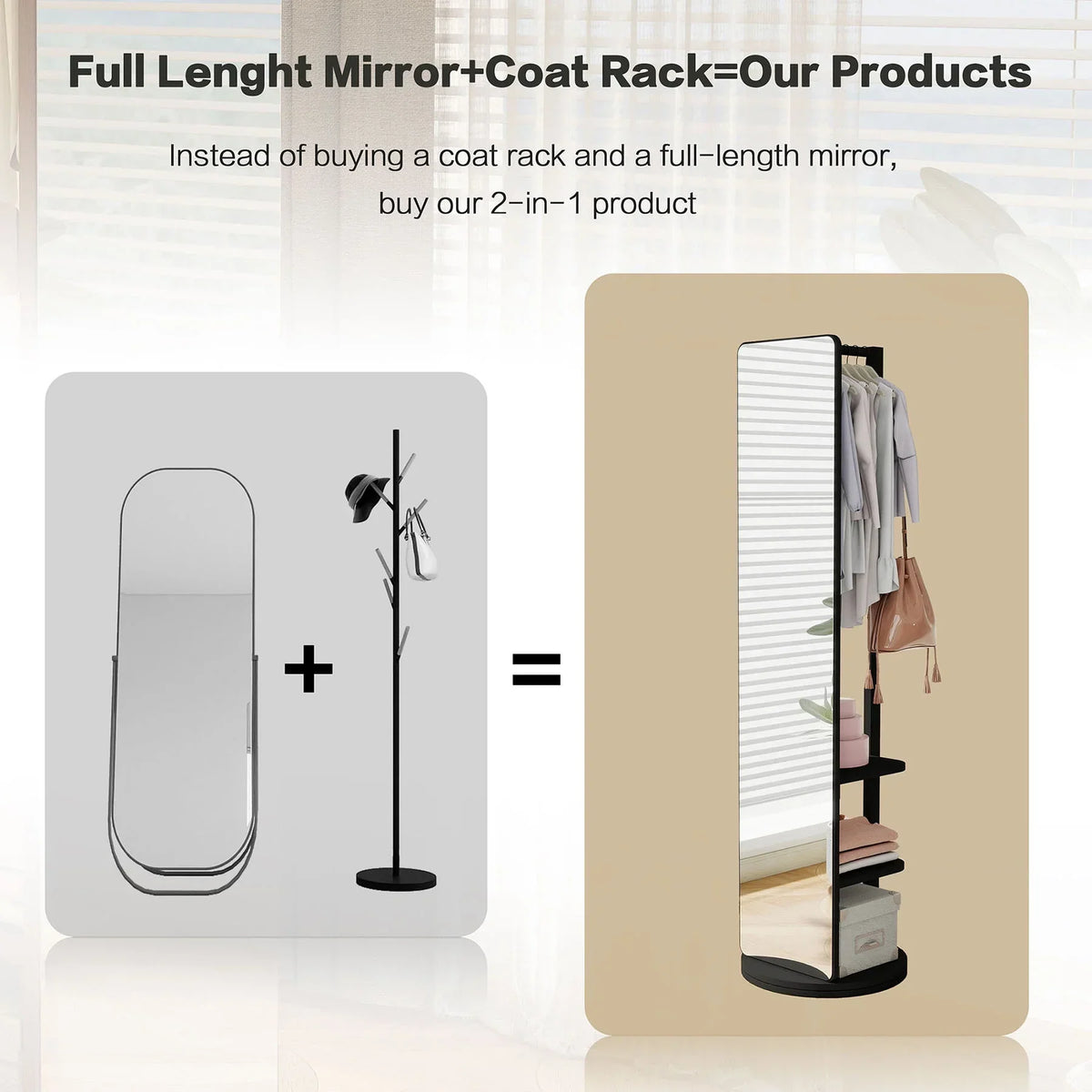 2026 NewFull-Length Mirror on Rubber Wood Frame 65.7 x 17.7 Inches Ideal for Dressing Rooms and Living Spaces for Versatile Use