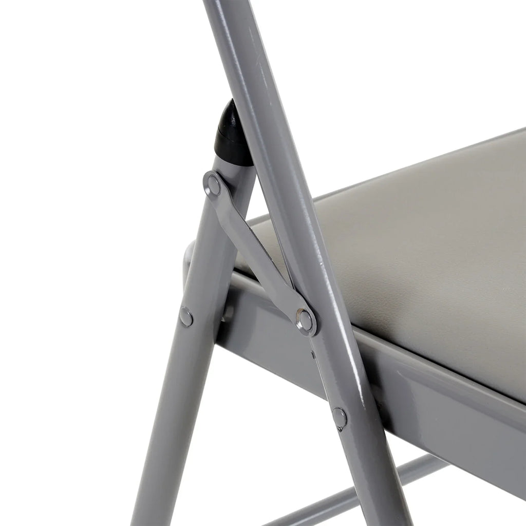 2026 New6 Pack Gray Folding Chairs with Padded Seats, Portable Stackable Foldable Chairs for Indoor & Outdoor, Commercial Seat with Metal Frame for Events Office Wedding Party, 330lbs Capacity