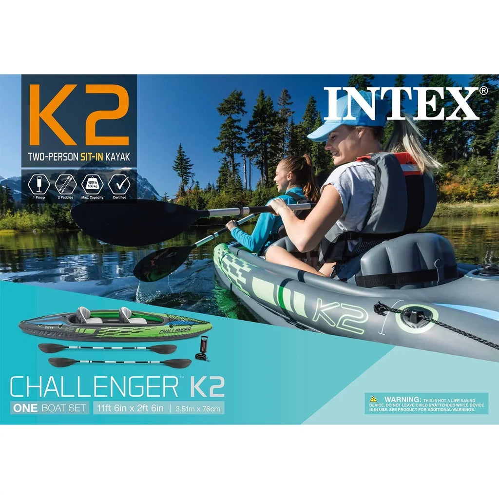 2026 NewIntex Challenger K2 Inflatable Kayak with Oars and Hand Pump