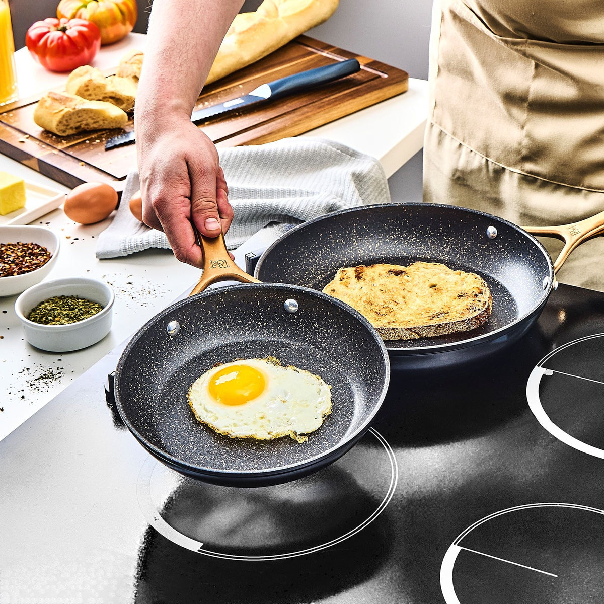 2026 NewThyme & Table Supreme 12-Piece Non-Stick Cookware Set, Pots and Pans Set- Bronze