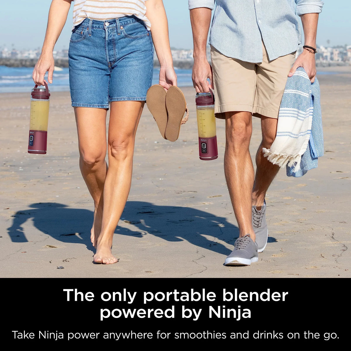 2026 NewNinja Blast Portable Blender, Cordless, 18oz. Vessel, Personal Blender for Shakes & Smoothies, BPA Free, Leakproof Lid & Sip Spout, USB-C Rechargeable, Dishwasher Safe Parts, Metallic Purple,