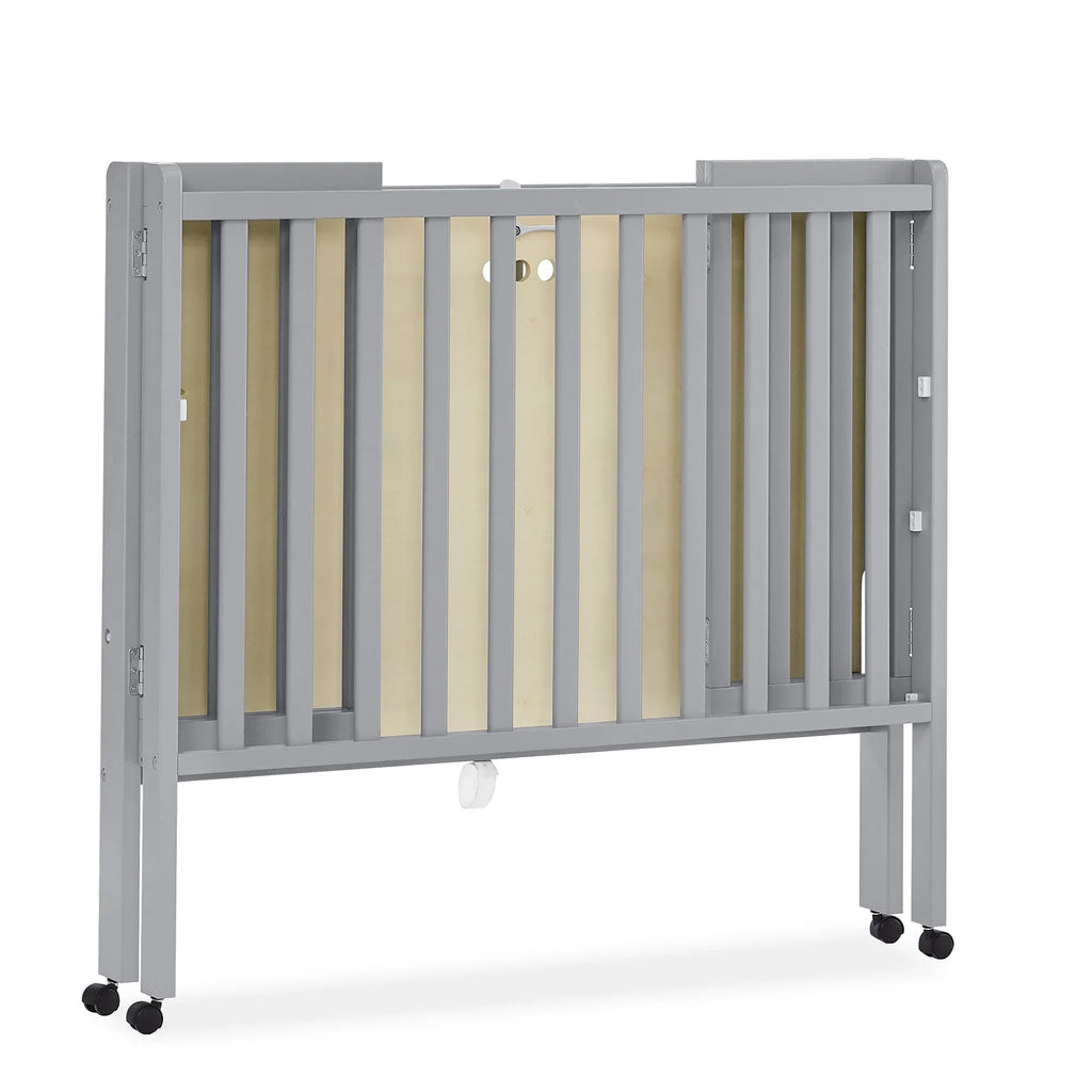 2026 NewDelta Children Lee Portable Folding Mini Crib with 1.5-Inch Mattress - Greenguard Gold Certified, Bianca White
