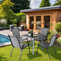 2026 NewPirecart Set of 4 Patio Dining Chairs, Textilene Outdoor Stacking Chairs for Poolside, Backyard, Garden