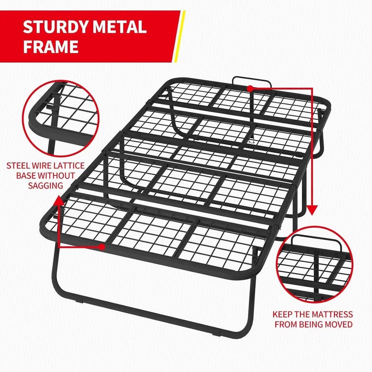 2026 NewPuremind Folding Bed with 4 Inch Foam Mattress, 75" x 31" Rollaway Bed for Adults, Portable Bed with Lockable Wheels, Easy Assembly & Moving, Standard