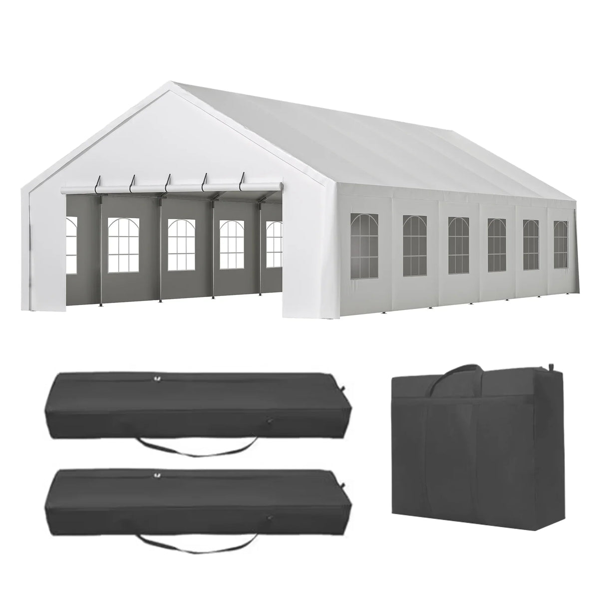 2026 New20x40 FT Heavy-Duty Party Tent with 3 Storage Bags - Large Waterproof Wedding Event Shelter for Removable Sidewalls & Zipper Door - Outdoor Commercial Tent for Parties Carport Camping BBQ Garden