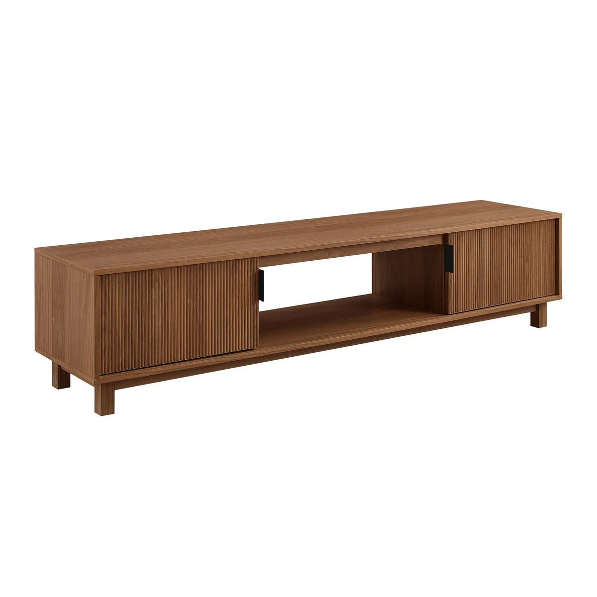 2026 NewWalker Edison Mid-Century Modern Reeded 2-Door TV Stand for TVs up to 80", Coastal Oak