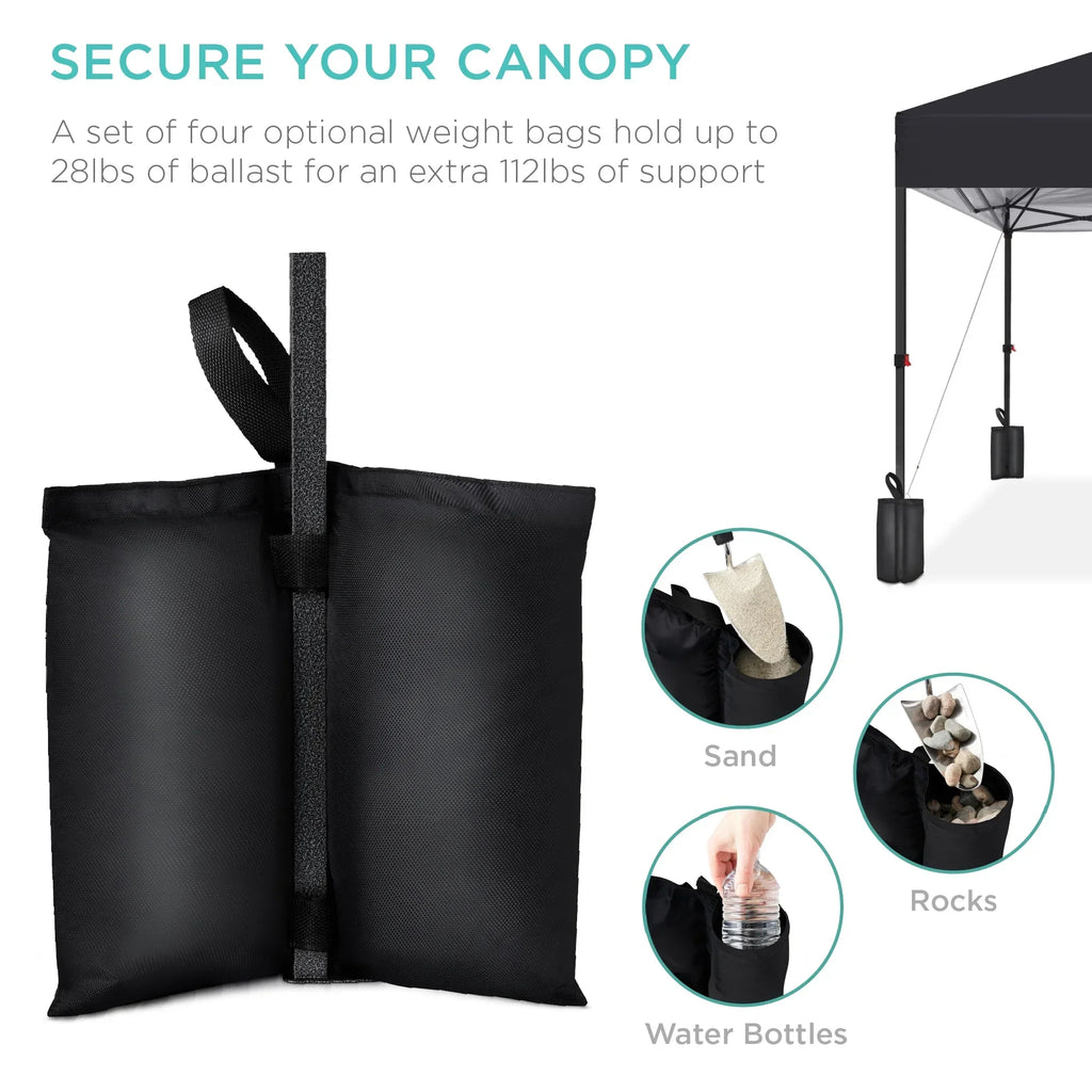 2026 NewBest Choice Products 12x12ft Easy Setup Pop Up Canopy w/ 1-Button Setup, Wheeled Case, 4 Weight Bags - Navy Blue