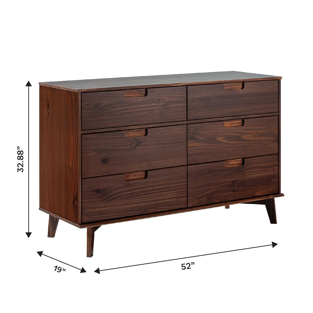 2026 NewWalker Edison Sonoma 6-Drawer Solid Wood Caramel Dresser