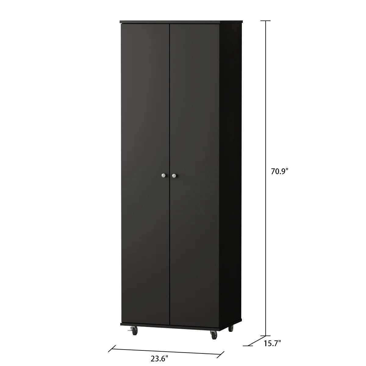 2026 NewKULAGAGA 2-Door Tall Shoes Storage Cabinet with Wheels, Modern 8-Tier Wood Shoe Rack Storage Organizer for Entryway Hallway Blcak