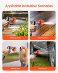 2026 NewVEVOR Retractable Garden Hose Reel, 5/8 Inch x 100 ft Wall Mounted Hose Reel, Heavy Duty Garden Hose Reel with 9 Patterns Nozzle, Any Length Lock, Upgraded Slow Return System and 180" Swivel Bracket