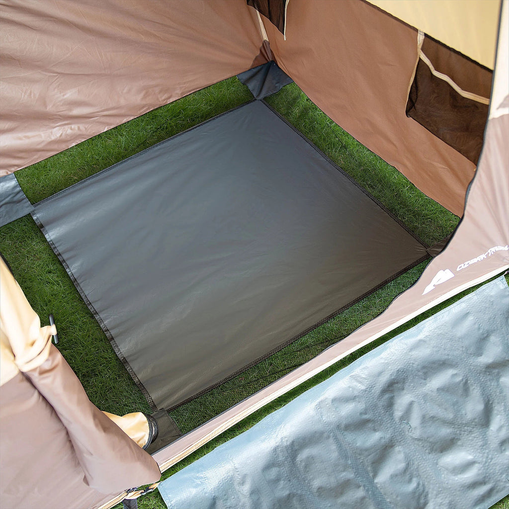 2026 NewOzark Trail 2-Room Shower & Utility Tent Combo Includes 5-Gallon Water Container, Easy Setup, Maximum Occupancy Is 2. Khaki Colour.
