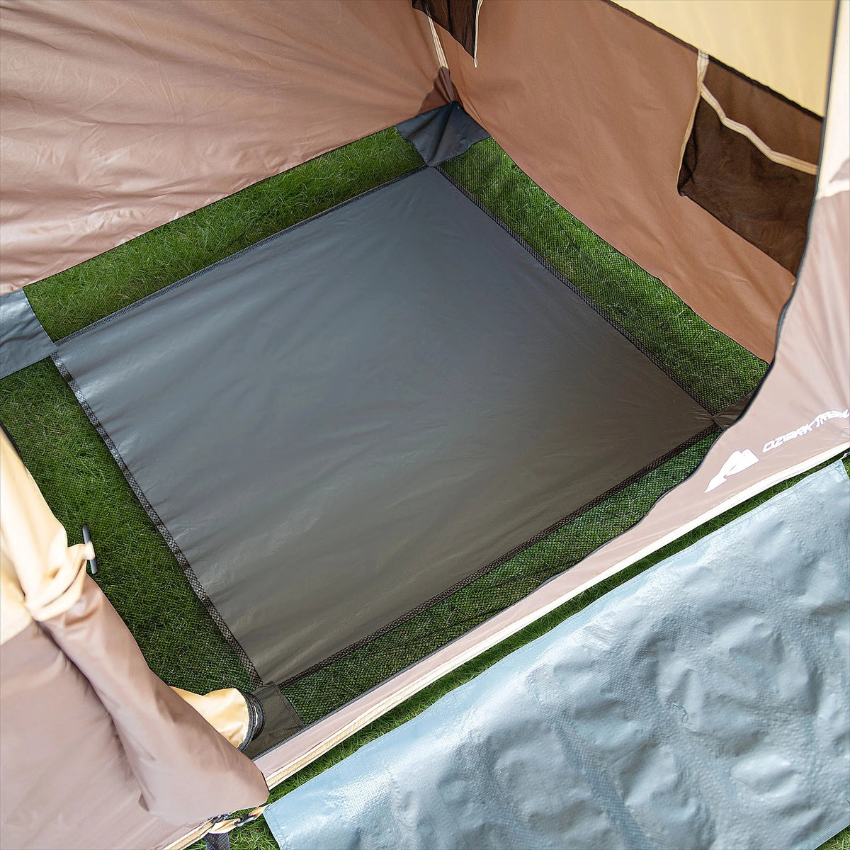 2026 NewOzark Trail 2-Room Shower & Utility Tent Combo Includes 5-Gallon Water Container, Easy Setup, Maximum Occupancy Is 2. Khaki Colour.