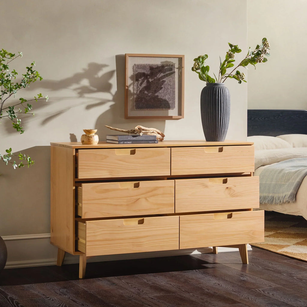 2026 NewWalker Edison Sonoma 6-Drawer Solid Wood Caramel Dresser