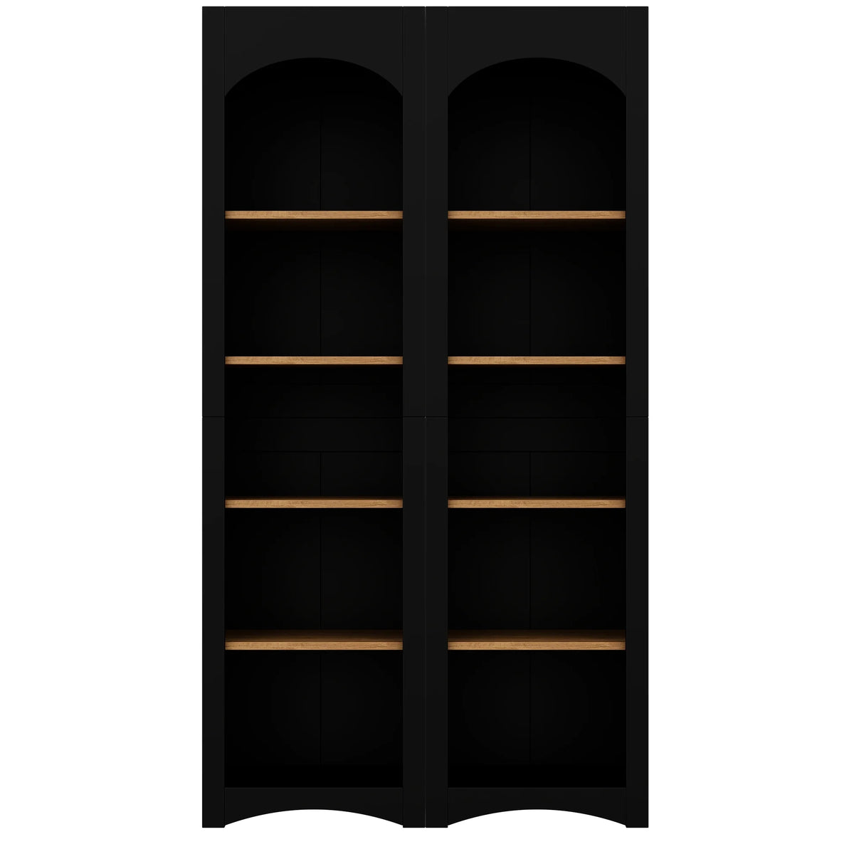 2026 New72"h Pantry Pair, 2, Adjustable Shelves,, Black Finish 2 Bookcase, Cabinet With Vintage Style