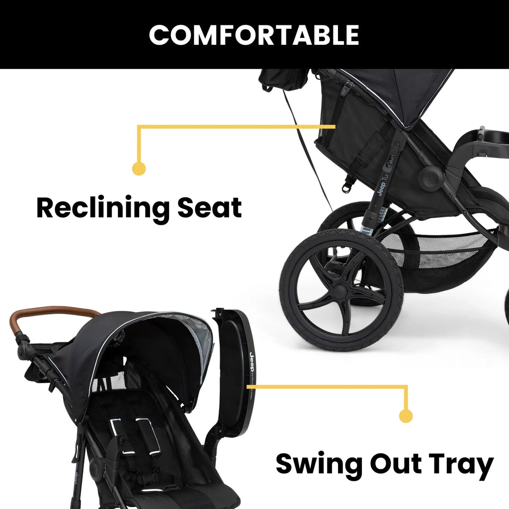 2026 NewJeep TurboGlyde Jogging Stroller by Delta Children, Black